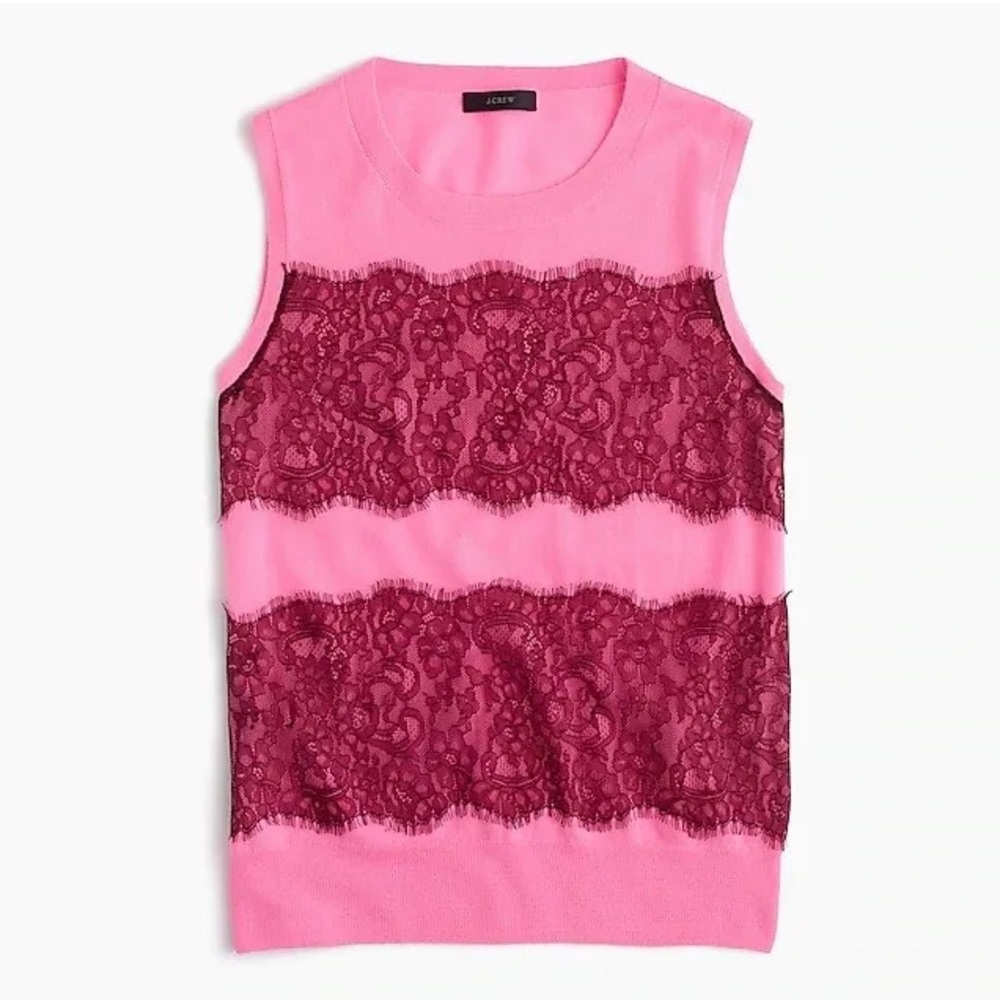 J. Crew Wool 'Jackie' Shell in Pink Lace XXS